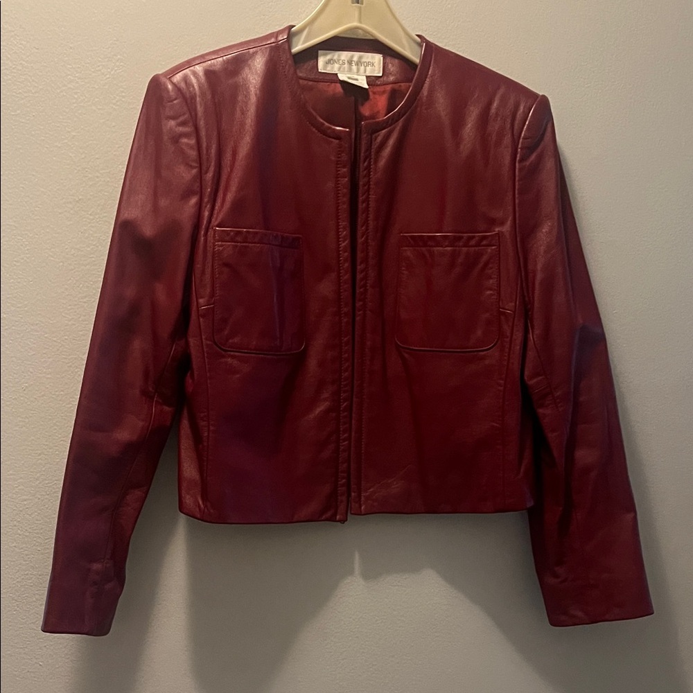 Vintage Jones New York Red Leather Jacket